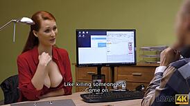 Damn! Alluring Redhead Secures Vet Clinic with Wild Casting!