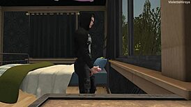 Neighbor Enjoys Bimbo Stepmom's Big Tits and Masturbation by the Pool in Fantasy Roleplay