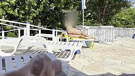 She caught me jerking off and helped finish by public pool