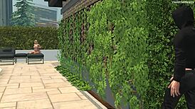 Neighbor Enjoys Bimbo Stepmom's Big Tits and Masturbation by the Pool in Fantasy Roleplay