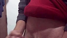 Hey, just jerking off solo with clothes on, feeling that skinny amateur vibe 😏