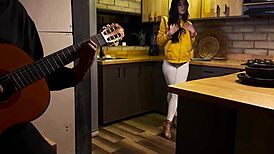 i see this latina nympho riding my friend's big ass in doggy style