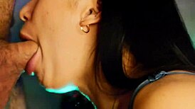 Close-up blowjob turns to anal sex