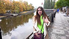 pickup of young ukrainian elle rose for quality blowjob with vira gold