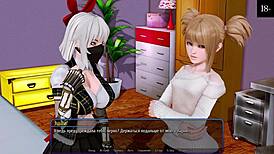 Complete gameplay of harem hotel part 7 with cum, lick, masturbation, blowjob, doggystyle, and assfucking.