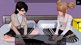 Complete gameplay of harem hotel part 7 with cum, lick, masturbation, blowjob, doggystyle, and assfucking.