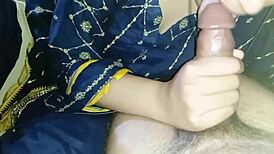 Indian Bhabhi Blowjob with Cum-Hungry Sucking. Deep Big Dick Action and Eating Cum to Satisfy.