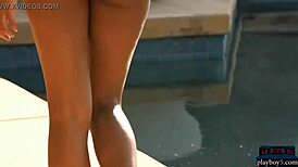 Black Teen Model Noelle Monique Slowly Strips Bikini to Reveal Petite Frame and Tight Ass.