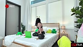 stepbrother catches selina imai playing with her wet pussy