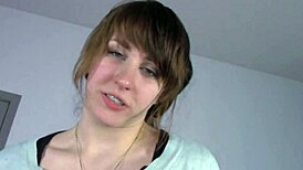 This teen brunette slut begs to be impregnated in dirty talk roleplay