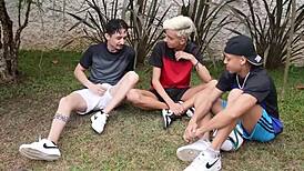 Suruba Depois do Jogo - Parte I with Hot Twink Massage