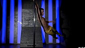 Sexy Gay Strip Tease with Hot Young 18+ Guy Dancing on Pole