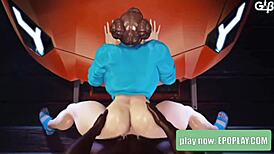 Chun-li bent over the car hood getting fucked wetly