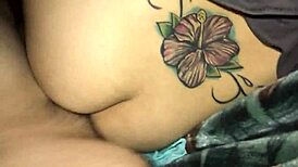 wife feels the warmth of a creampie in sideways position