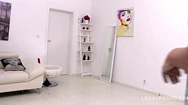 megan venturi goes interracial with double anal backstage