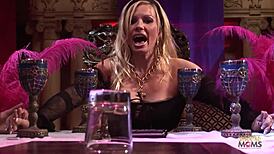 Summoning a demonic blonde milf leads to wild anal group sex with cocks and brunettes