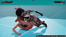 Hey Ginny, ready to wrestle Draka in naked 3D fighter action? Face sitting and rough muff diving dominate this tattooed catfight