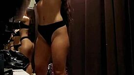 sexy girl enjoys risky orgasms in fitting room