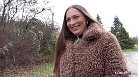 German Scout: Freckled Maid Cora Love in Anal Casting Adventure