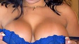 I'm Sheila Ortega, teasing this boy by stripping naked and playing with my wet pussy before we fuck.