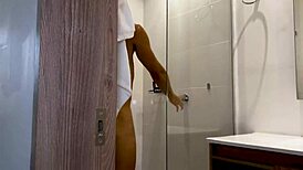 I fuck stepsister's husband in kitchen, leading to threesome with Naty Delgado and Salome Gil