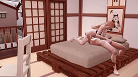 3d japanese vibes he teases me so i tease him back in cowgirl