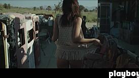 alexandra tyler poses and exposes her big tits outdoor