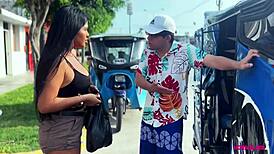 i went shopping and ended up paying the mototaxista with my shaved pussy in this horny latina hentai