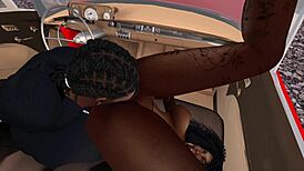 Second Life Black Man Bangs Black Woman at Drive-In