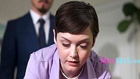 Skinny Young Seductress, You Want This Big Cock in Office?