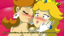 peach and daisy in sexy lesbian fun