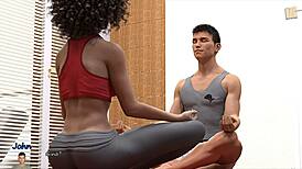 Watch Gina Touch Her Pussy Through Yoga Pants!