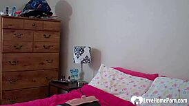 Young Teen Rides Sex Machine to Intense Orgasm Solo