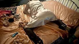 White Slut Banged in Satin Panties and Black Corset