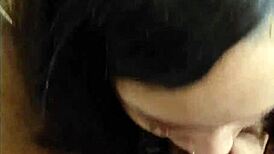 bikini dancer performs pov deepthroat on black cock