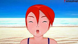 yae miko in bikini sex on beach pov genshin impact fantasy