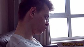 i uncut hunk solo strokes my dick till cumshot