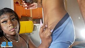 Blow Job Challenge Accepted with Choking and Gagging on Big Black Cock!