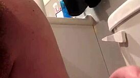 The young gay chub eagerly sucks the dildo before riding it passionately.