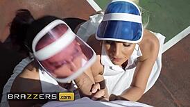 phoenix marie and kelsi monroe share tennis instructor cock