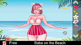 Babe relaxes on the beach