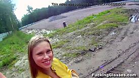 Fucking Glasses - Emma Gets Nailed Hard On Construction Site With Teen Heat