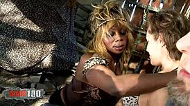 naomi lionness, a wild black voodoo babe, takes rough anal pounding