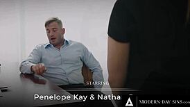 Horny Employee Drills Boss's Stepbae Penelope Kay's Pussy in Office Action!