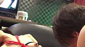 Miyuki Tied on Sofa Humiliated While AV Plays