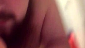 The young gay chub eagerly sucks the dildo before riding it passionately.