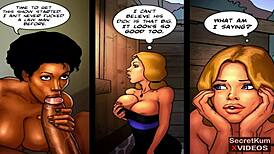 true dick pt 6 - threesome action with two horny ebony girls and giant bbc sheriff in wild police fuck