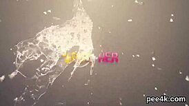 adorable doll gets spread vagina filled with warm piss and squirts