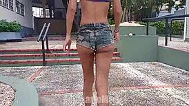 i love showing off my small waist and hairy pits with tits bouncing out in public