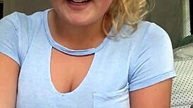 Cute Amateur Blonde Teen MASTURBATES to ORGASM with Buttplug and Dildo!